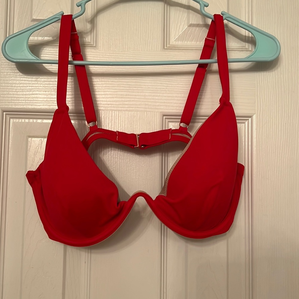 Red underwire adjustable bikini top